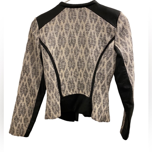 Vegan Leather/Tweed Jacket - H&M- Size 2 - Picture 3 of 6